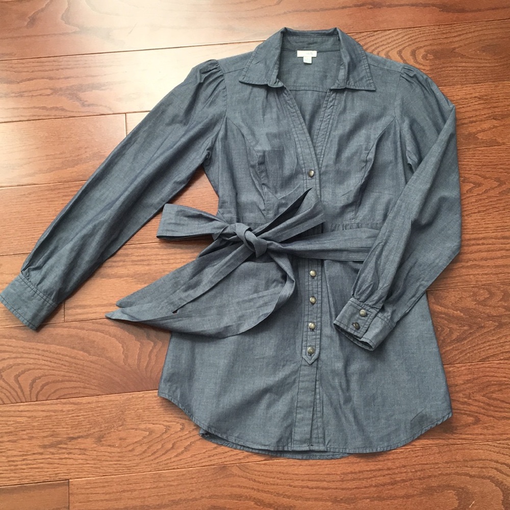 Anthropologie tunic shirt with sash wrap size 0